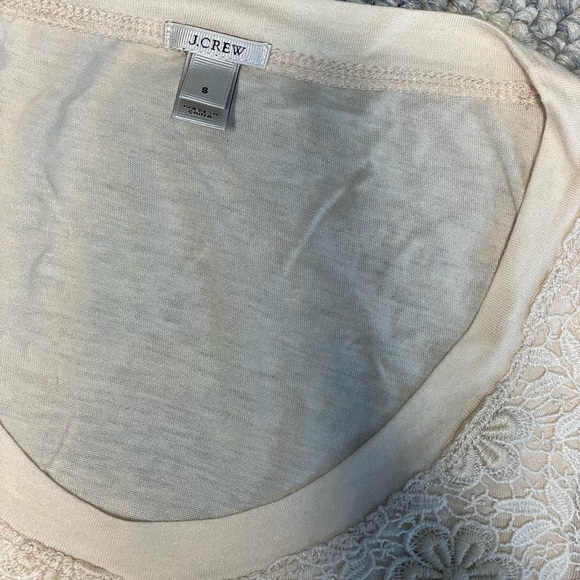 J. Crew Small Womens Tank Top White Flower Crochet Scoop Neck Preppy Shell A30. - Picture 2 of 5